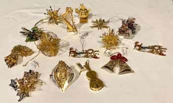 Lot Baldwin Christmas Gold Brass Ornaments