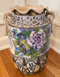 ANTIQUE HAND PAINTED VASE JAPAN 12 Inch