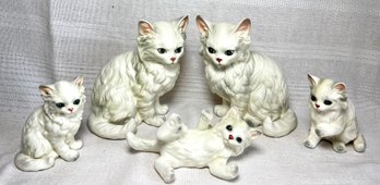 Vintage Lefton Japan Porcelain Cat Kitten Family Figurines