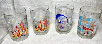 Disney 25 Year Anniversary Drinking Glasses Set Of 4 ~ McDonalds