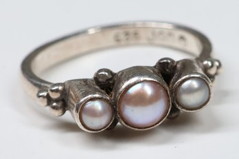 Janice Girardi JGD Handmade 3 Pearl Inset Ring