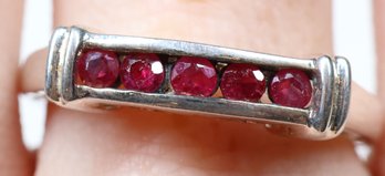 Vintage Designer DBJ Ruby Sterling Silver Ring