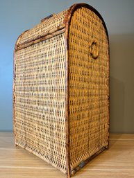 Vintage Tortoise Bamboo And Wicker Hamper