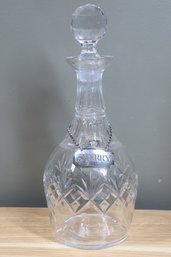 Edinburgh Crystal Decanter With Sterling Silver Sherry Tag