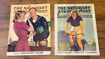 2 Issues - The Saturday Evening Post April 28, 1934 Jan 17 1942 John Netwon Howitt