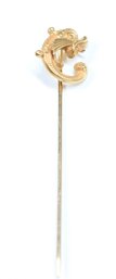 Vintage 14k Gold Stick Pin Dolphin