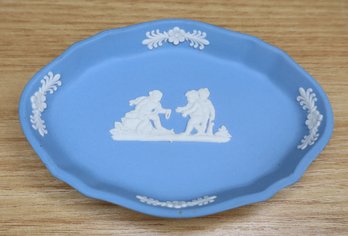 Wedgwood Jasperware Blue And White Oval Dish