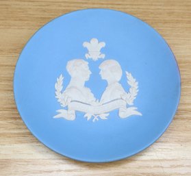 Wedgwood Jasperware Blue And White 1981 Royal Wedding Circle Dish Prince Charles And Lady Diana Spencer