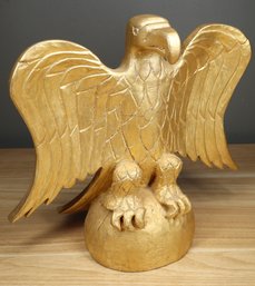 Hand-painted Carved Wooden Eagle Sculpture