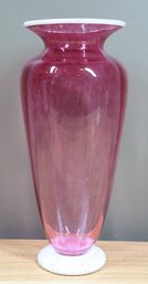 Vintage Wheaton Village Glass Pink Art Glass Vase