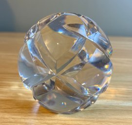 Schneider Crystal Paperweight Paris France MCM Signed French Art Glass