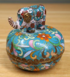 Ardleigh Elliott Brass Cloisonne Trinket Box With Elephant 1992