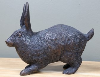 Vintage Cast Bronze Rabbit Figurine Decor