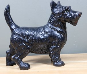 Antique Cast Iron Scotty Dog Doorstop By Hubley C.1910-1940