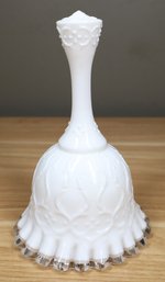 Fenton Silver Crest Spanish Lace Scalloped Milk Glass Bell