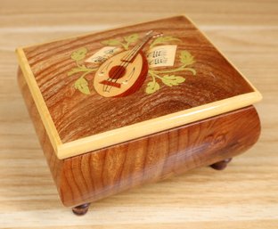 Decorative Polished Wooden Music Box Santa Lucia Song