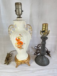 Vintage Porcelain & Metal Table Lamps