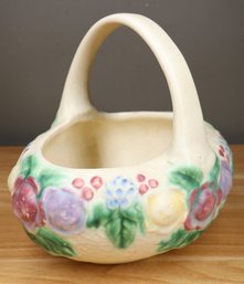 Roseville Rozane 1917 Vintage Art Pottery Floral Ceramic Basket