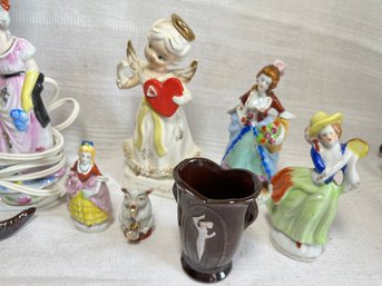 Lot Vintage Figurines, Lamps, Figural Porcelain Japan