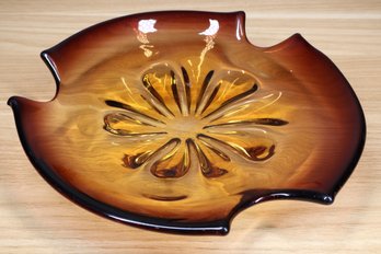 Murano Ochre Art Glass Bowl MCM Mid-century Modern