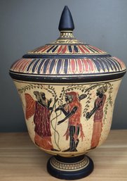 Greek Museum Reproduction Amphora Pyxis Vessel Art Pottery Vintage