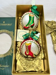 Waterford Christmas Holiday Heirlooms Victorian Shoe Medallions Set 2