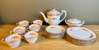 Vintage Noritake Floral Teapot Tea Set Sugar Bowl Cups Plates 21 Piece