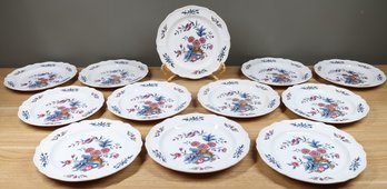 Complete Set (12) Of Wedgwood Williamsburg Potpourri Of Etruria Salad Plates