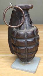 Cast Iron Grenade Sculpture Figurine Paperweight