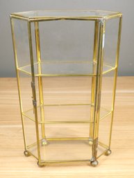 Miniature Brass And Glass Display Case Tabletop