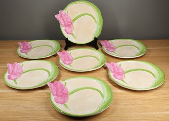 Set Of (7) Nanette Vacher Ambiance Collection 'Papillion' Butterfly Plates