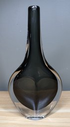 Vintage Signed Nils Landberg For Orrefors Dusk 1950s Sweden 50s Mid-century Modern 3538-138 Art Glass Bud Vase