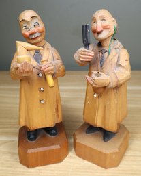 Pair Of Anri Wood Carvings Doctors