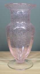 Vintage Pink Bubble Glass Vase Controlled Bubble Glass Bubbled Art Glass