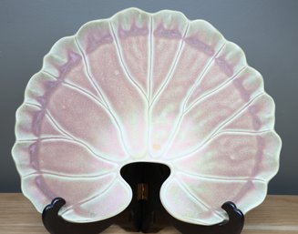 Large Vintage Newman Ceramic Works Salem OR Oregon Seashell Shaped Serving Platter Signed