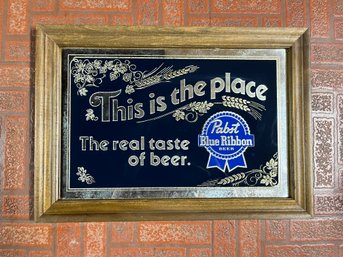 PABST BLUE RIBBON MIRRORED BEER SIGN
