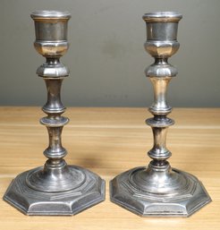 Pair Of Silver Candlestick Holders