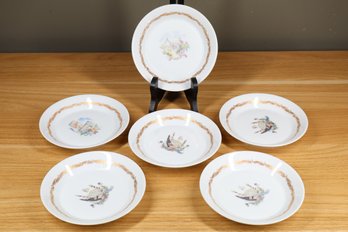 Set Of (6) Porcelain Richard Ginori Side Plates