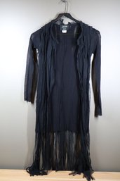 Jean Paul Gaultier Mesh Sheer Long Sleeve Black Dress Size Small