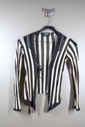 Jean Paul Gaultier Striped Mesh Blouse Size Medium