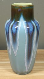 Vintage Studio Pottery Blue Glaze Vase Sarreguemines France