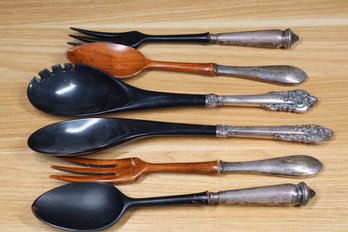 Lot- Set Of (6) Utensils With Sterling Silver 925 Handles