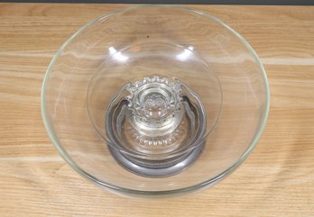 Lot- Pair Of Silver Plate Base Bowl And Cake Plate