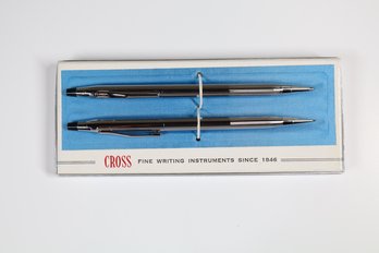 Pair Of Cross Chrome Pen And Pencil Set