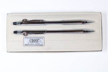 Pair Of Cross Chrome Pen And Pencil Set With AHR Corporate Logo