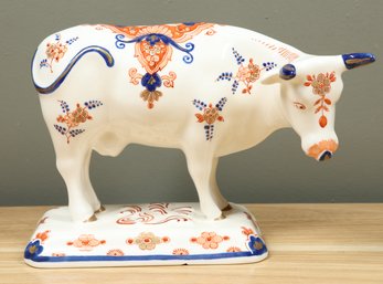 Vintage 1964 Royal Delft De Porceleyne Fles Imari Pijnacker Bull Statue Figurine