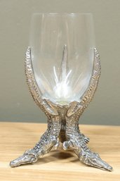 Small Vintage Franki Wild Pewter And Glass Alligator Goblet