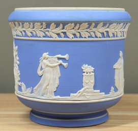 Adams Jasperware Jardiniere Blue And White