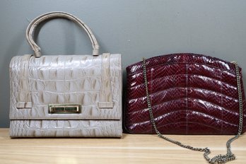 Lot-(2) Faux Leather Purses