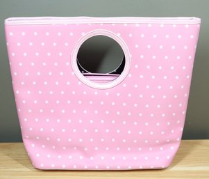 Pink Polka Dot Bag Handbag With Makeup Pouch